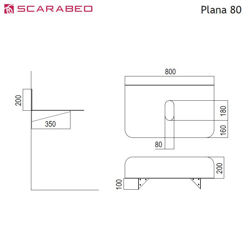 PLANA 80 ΕΠΙΠΛΟ ΜΠΑΝΙΟΥ BLACK