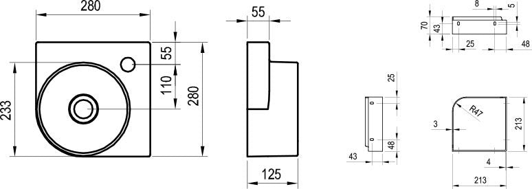 ΝΙΠΤΗΡΑΣ YARD ΓΩΝΙΑΚΟΣ 28X28 C ΜΕ ΟΠΗ