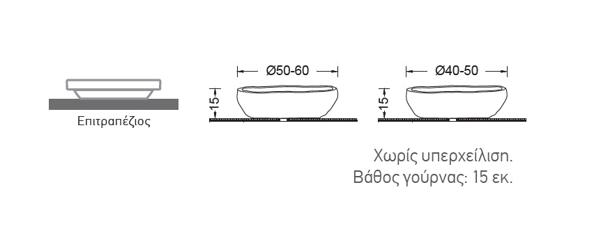 VERO ΝΙΠΤΗΡΑΣ ΠΕΤΡΙΝΟΣ ΕΛ. ΤΟΠ. Φ 50-60 CM