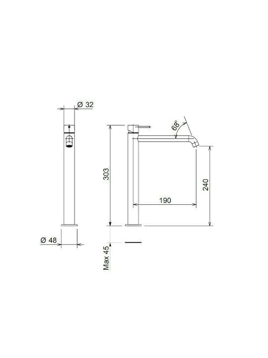 ΜΠΑΤΑΡΙΑ ΝΙΠΤΗΡΑ ΥΨΗΛΗ ELLE INOX BRUSHED 316